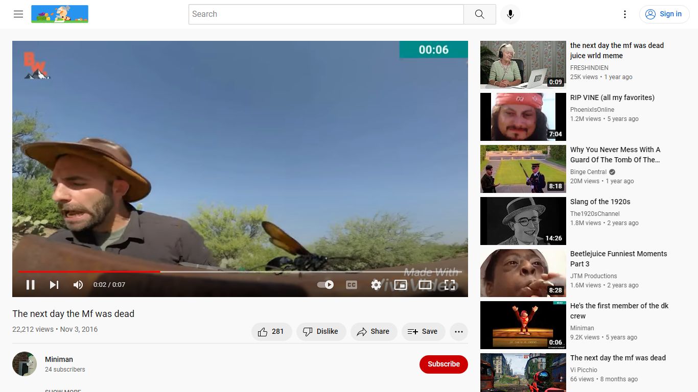 The next day the Mf was dead - YouTube